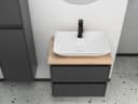 Aqua Bagno Badmöbel-Set 60cm Anthrazit Matt mit Keramikwaschbecken Bild 4