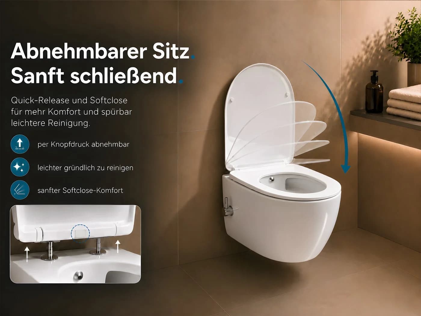 Aqua Bagno Cloud 2.0 Dusch-WC mit Bidet-Funktion Weiß Softclose - Bild 5