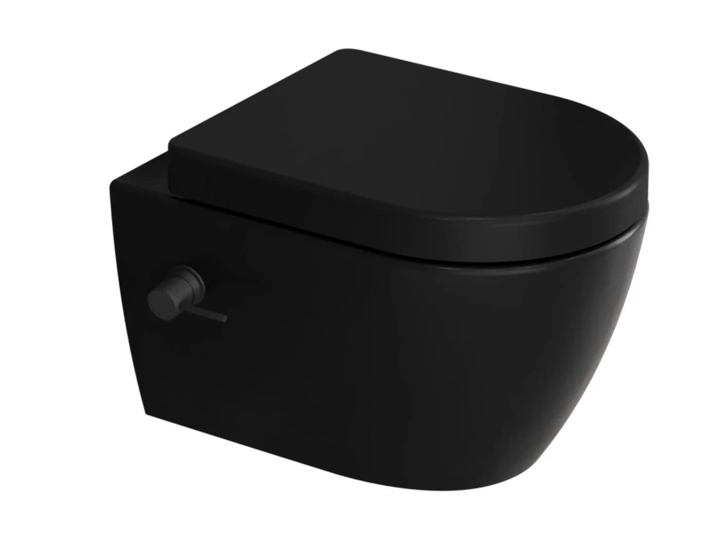 Aqua Bagno Dusch-WC Taharat schwarz matt spülrandlos wandhängend - Bild 2