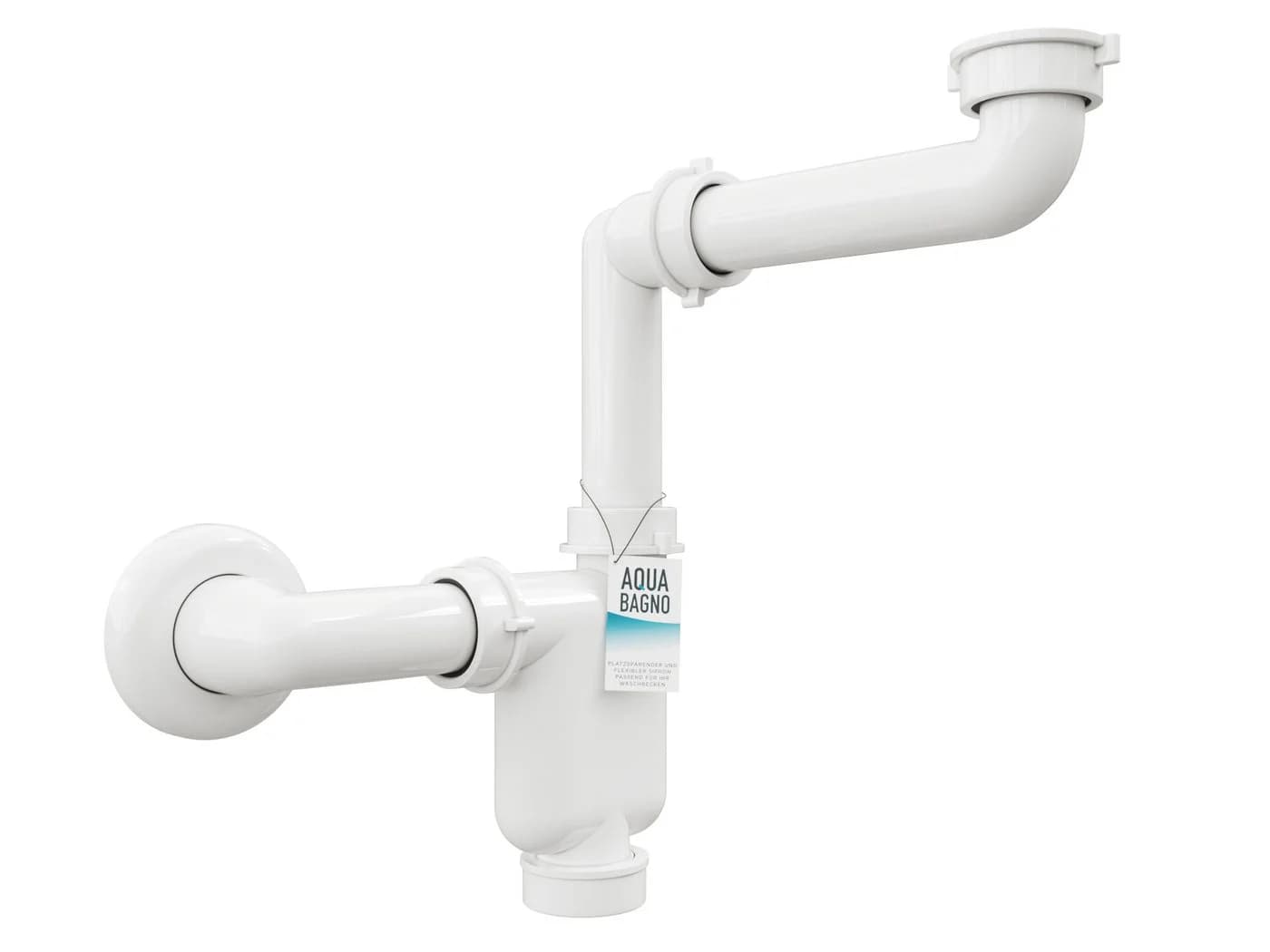 Aqua Bagno Flacher Raumsparsiphon 40mm G 1 1/4" mit Geruchsverschluss - Bild 2