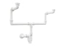 Aqua Bagno Siphon Raumsparsiphon für Doppelwaschbecken, G1 1/4" 40mm, flexibel, Geruchsverschluss, 11-tlg., universell einsetzbar, mit Reinigungöffnung Bild 2