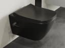 Aqua Bagno Dusch-WC Hänge-Dusch-WC spülrandlos Schwarz Matt mit WC-Sitz Bild 2