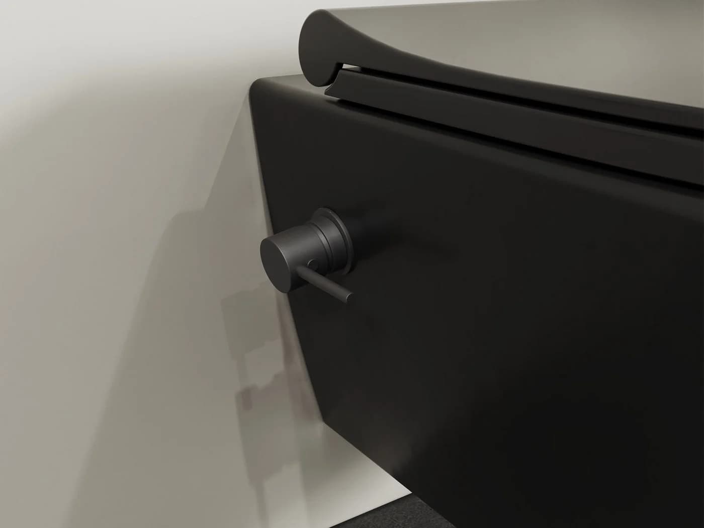 Aqua Bagno Dusch-WC Hänge-Dusch-WC spülrandlos Schwarz Matt mit WC-Sitz - Bild 5