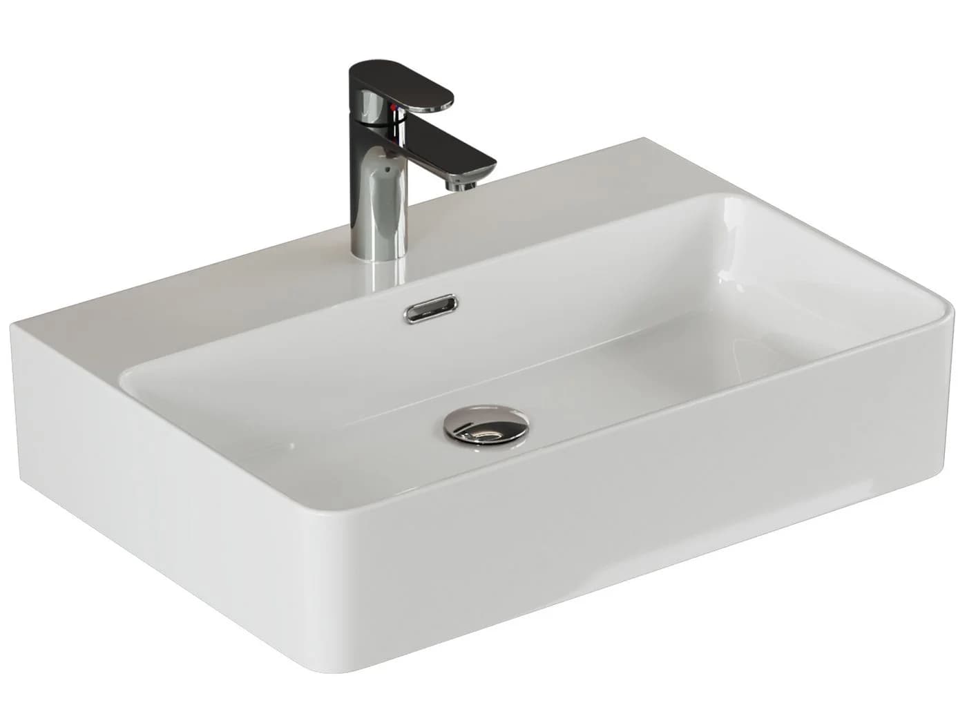 Aqua Bagno Keramikwaschbecken Weiß Glänzend 61cm - Bild 2