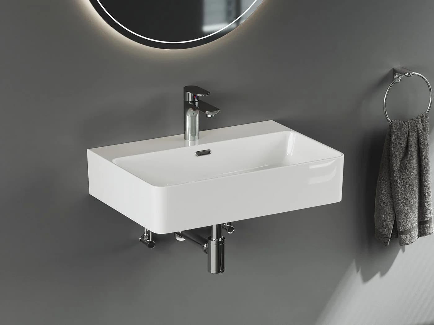 Aqua Bagno Keramikwaschbecken Weiß Glänzend 61cm - Bild 5