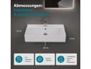 Aqua Bagno Aufsatzwaschbecken 60cm Weiß Keramik Bild 1