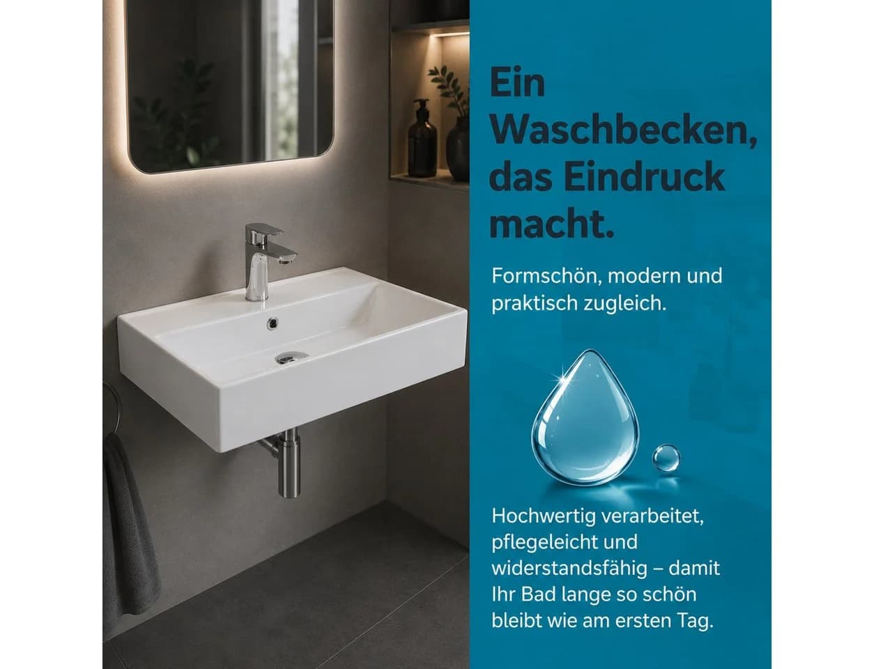 Aqua Bagno Aufsatzwaschbecken 60cm Weiß Keramik - Bild 5