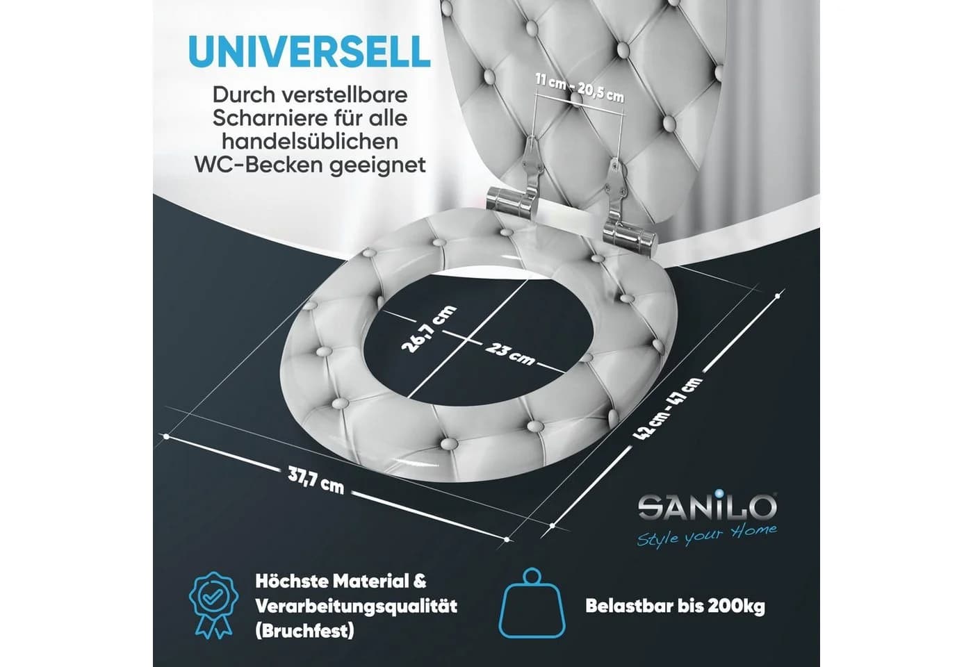 Sanilo WC-Sitz Comfort Grau mit Absenkautomatik - Bild 4