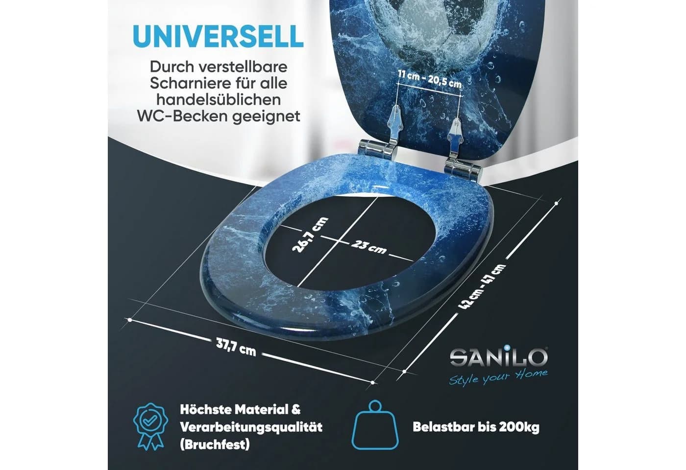 Sanilo WC-Sitz Soccer mit Absenkautomatik - Universell & Modern - Bild 4