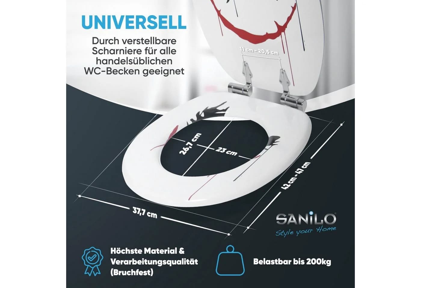 Sanilo WC-Sitz Joker mit Absenkautomatik, hochwertig & modern, universell, leichte Montage - Bild 4
