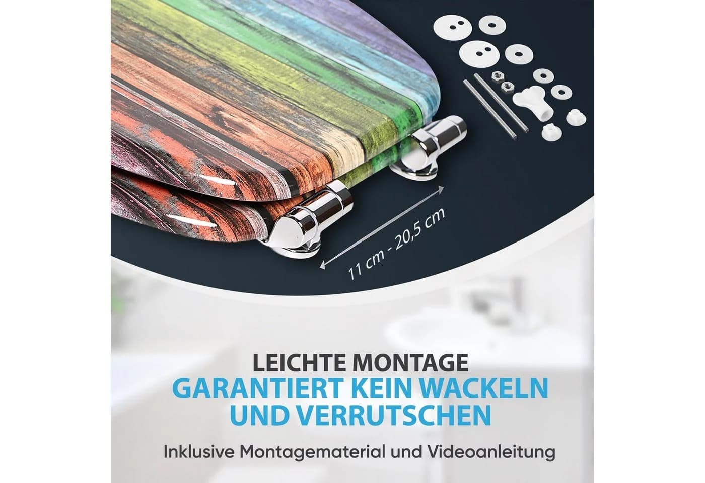 Sanilo WC-Sitz Rainbow mit Absenkautomatik, hochwertig & modern, universell, leichte Montage - Bild 5