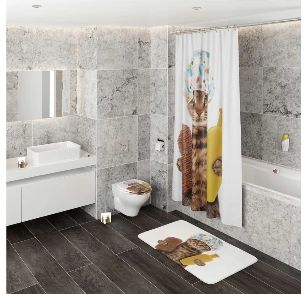 Sanilo Badematte Shower Cat Rutschfest und Schnelltrocknend