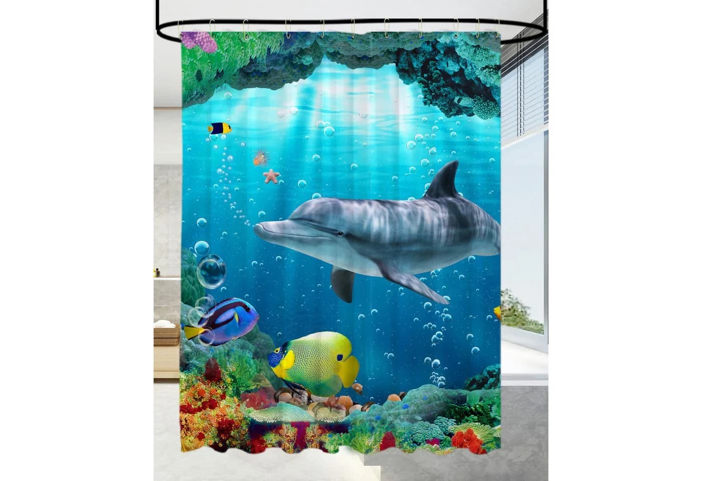 Sanilo Duschvorhang Blau 180x200cm Wasserdicht Anti-Schimmel - Bild 3