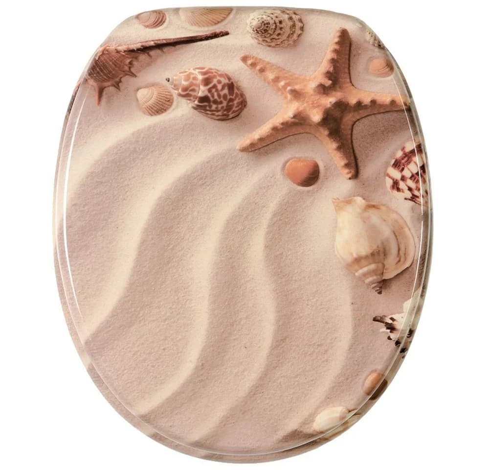 SANILO Badaccessoire-Set Sanibel Braun-Beige mit WC-Sitz, Teppich und Stöpseln