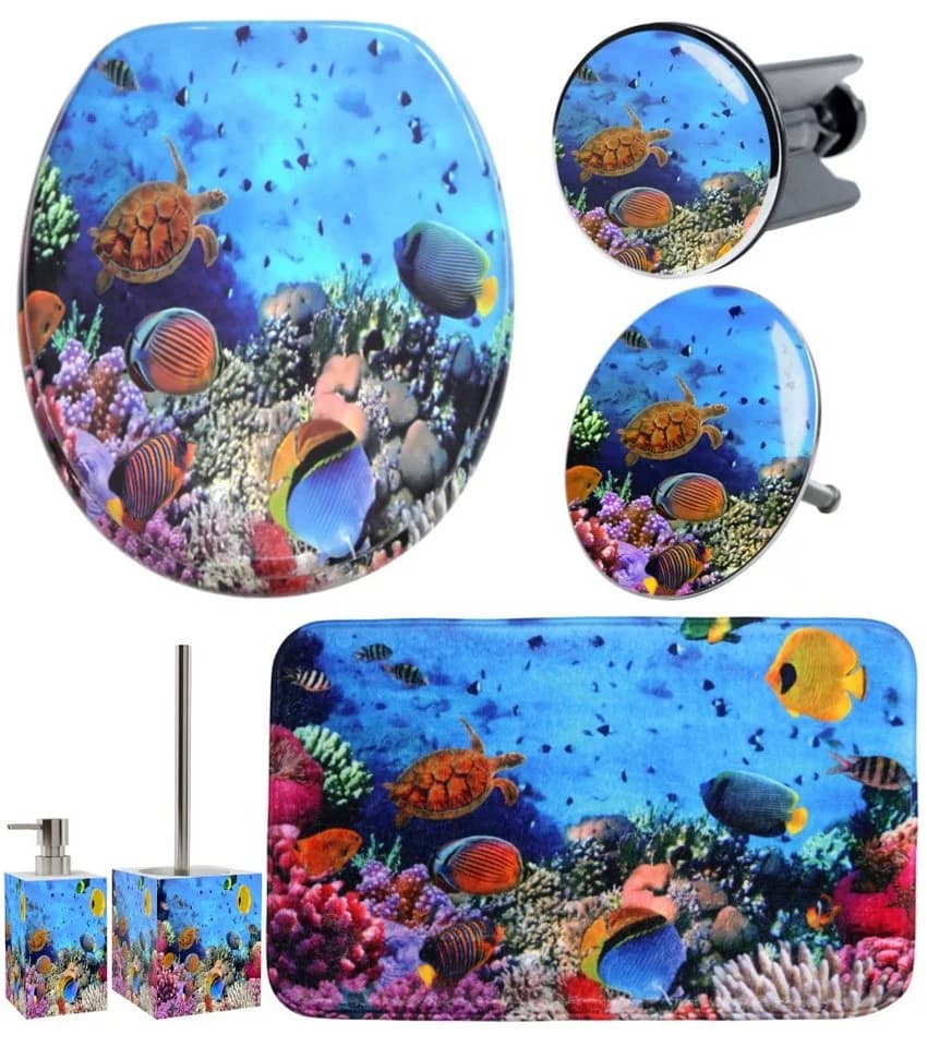 Sanilo Badaccessoire-Set 6-teilig Ocean WC-Sitz mit Absenkautomatik - Bild 2