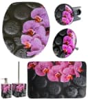 SANILO Badaccessoire-Set Madeira Lila-Schwarz mit WC-Sitz und Badteppich Bild 2