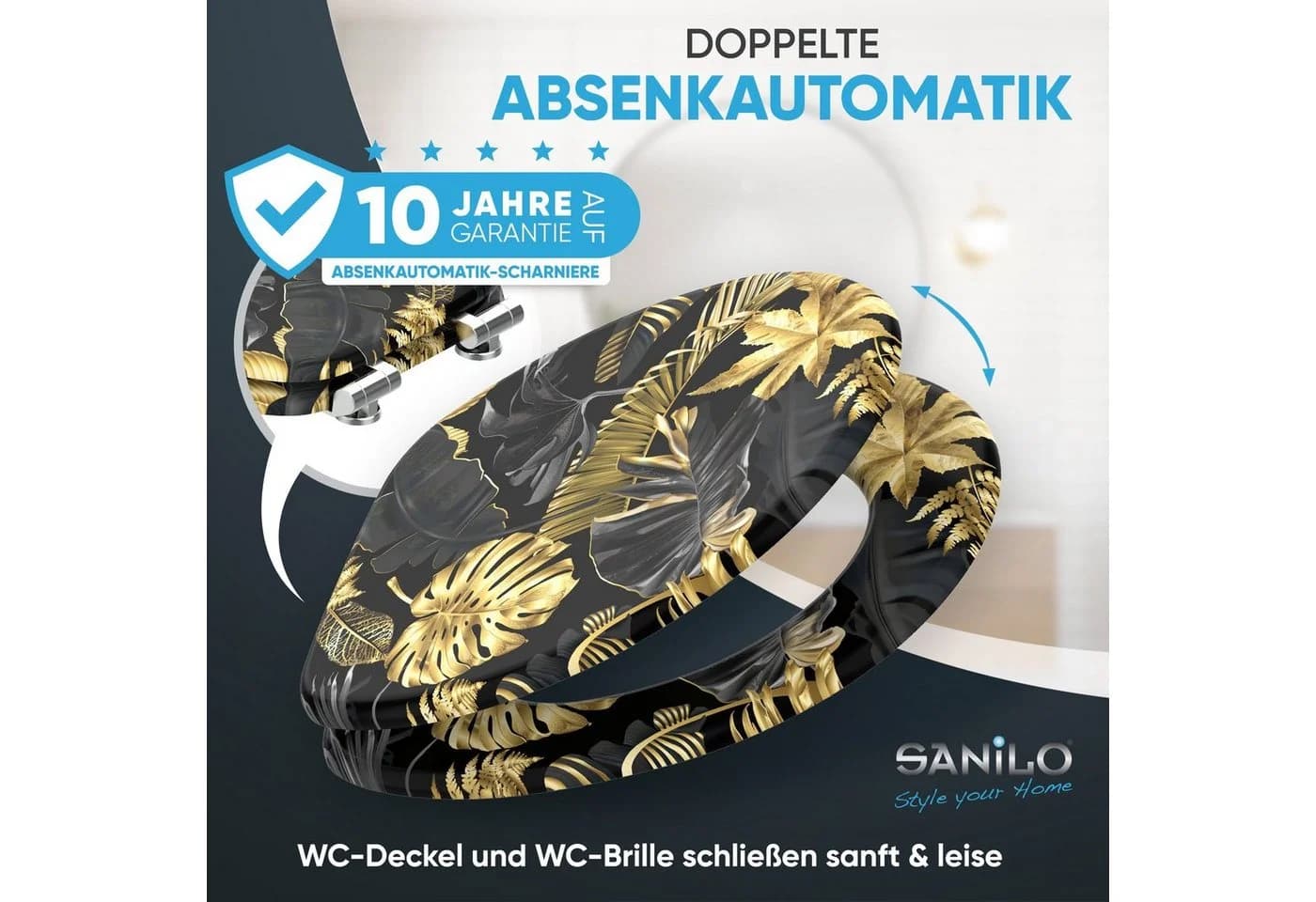 Sanilo WC-Sitz mit Absenkautomatik Holz Golden Leaves - Bild 3