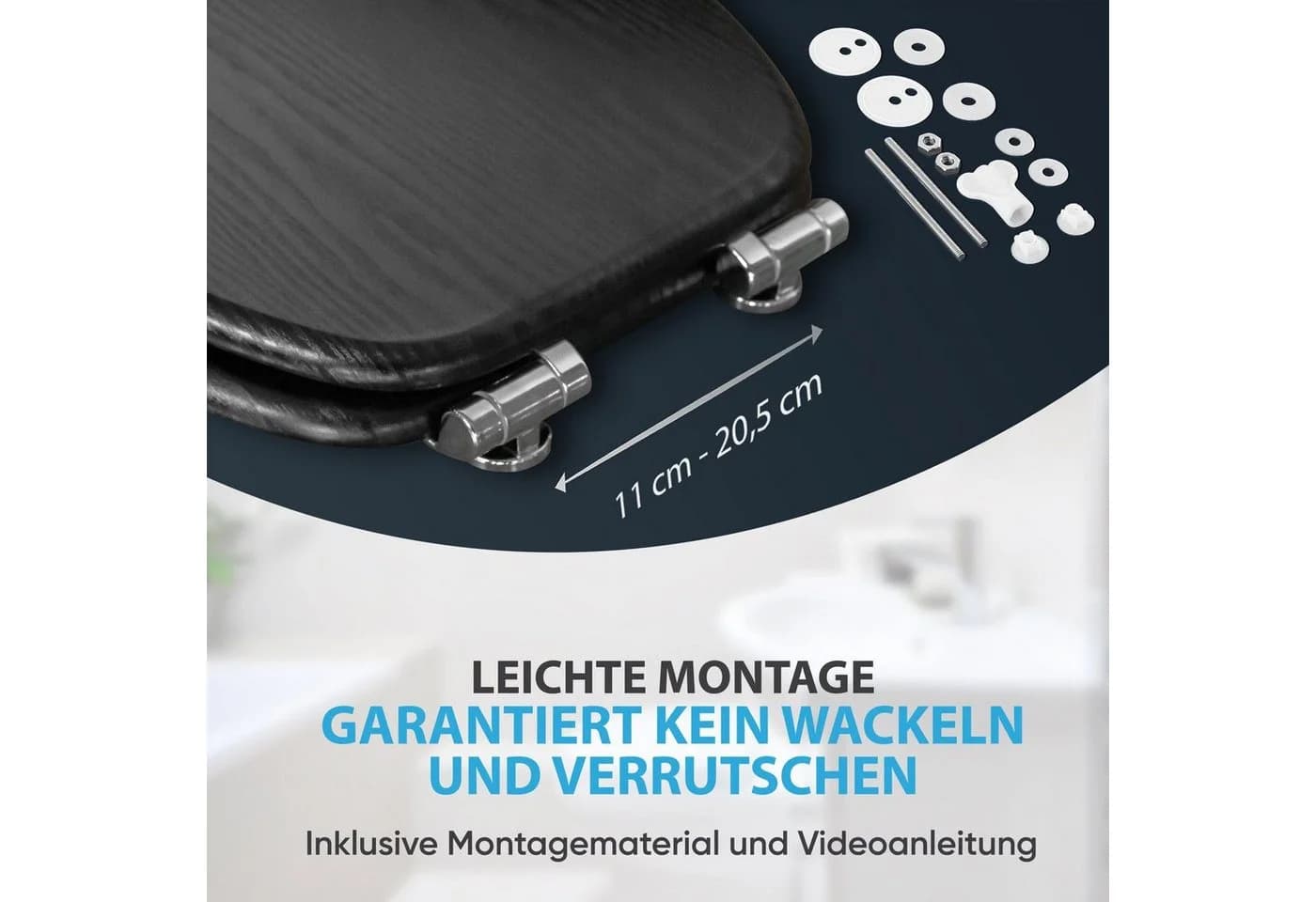 Sanilo WC-Sitz Black Wood mit Absenkautomatik Schwarz - Bild 5