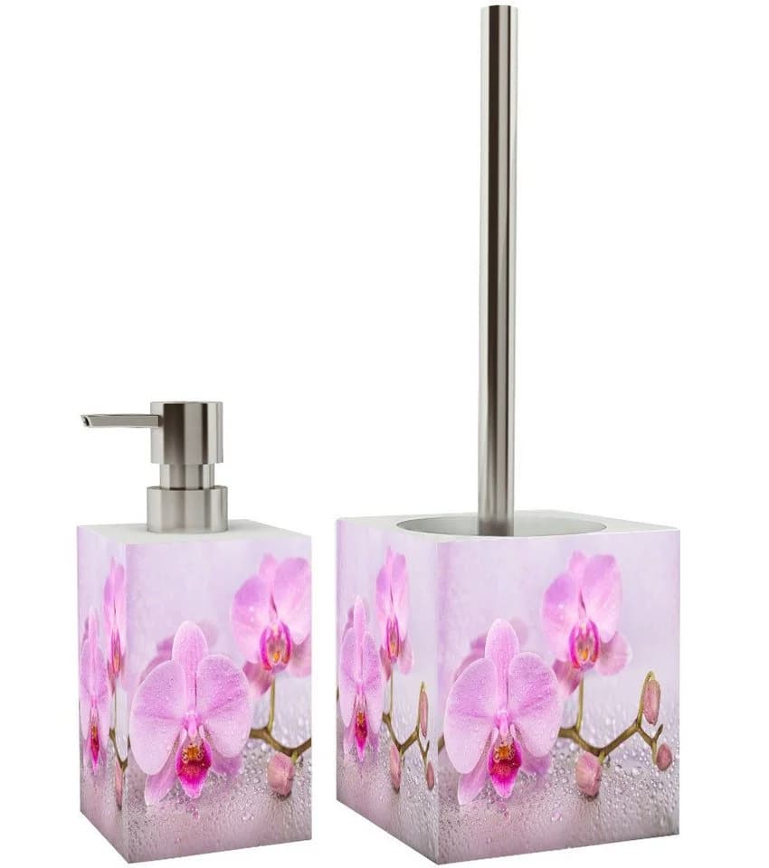 Sanilo Badaccessoire-Set Blooming 2-tlg. WC-Bürste & Seifenspender Rosa Modern - Bild 2