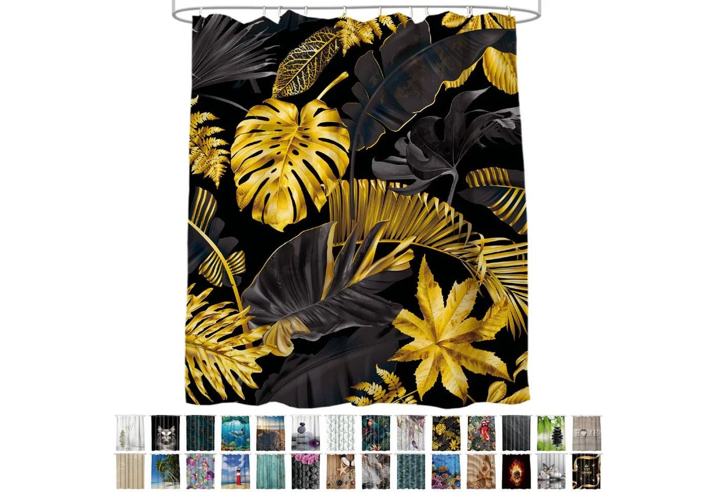 Sanilo Duschvorhang Golden Leaves Wasserdicht Anti-Schimmel - Bild 2