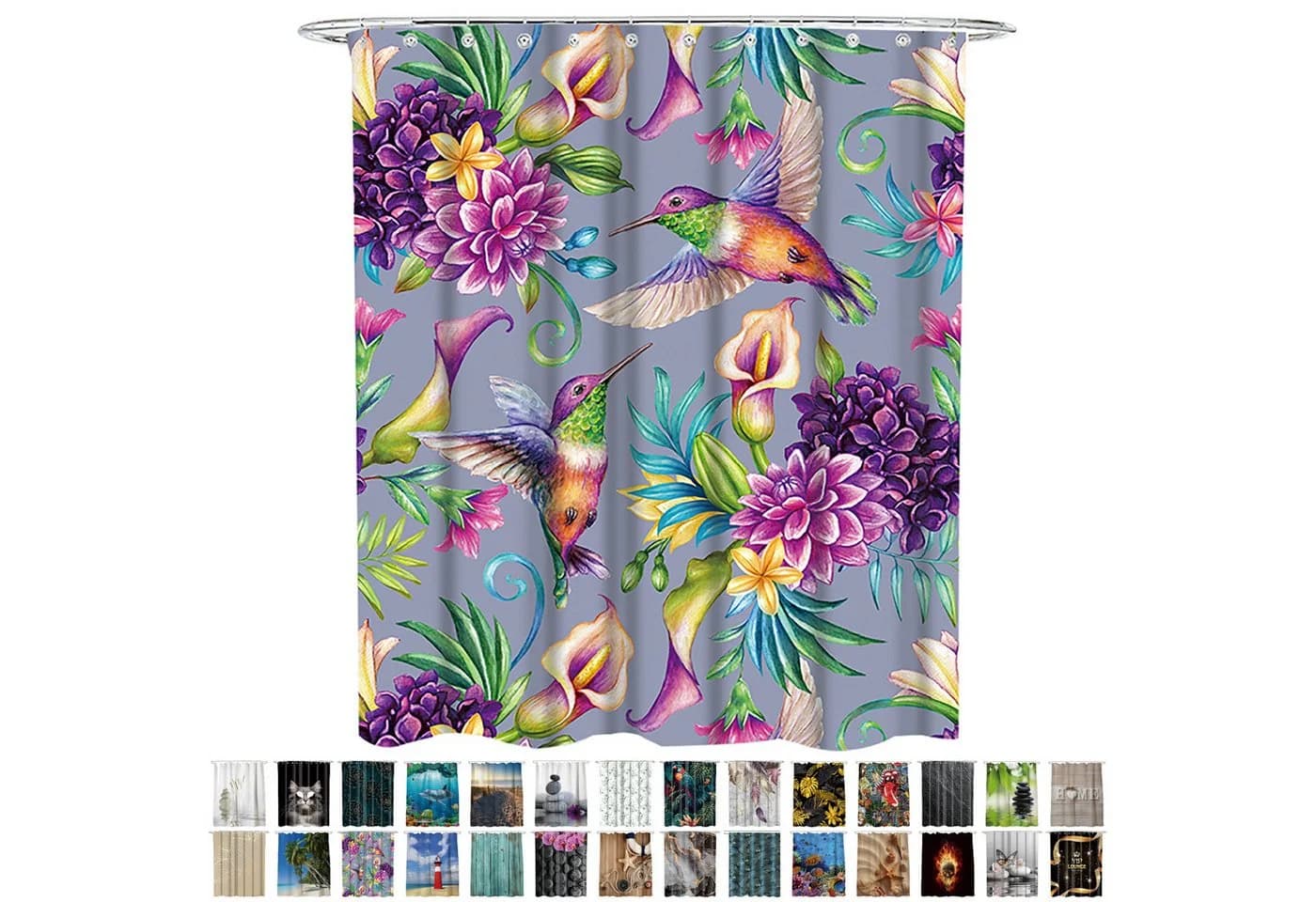 SANILO Duschvorhang Kolibri Bunt Polyester Wasserdicht - Bild 2