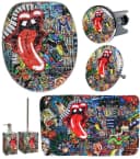 SANILO Badaccessoire-Set Graffiti Rot Massivholz Bild 2