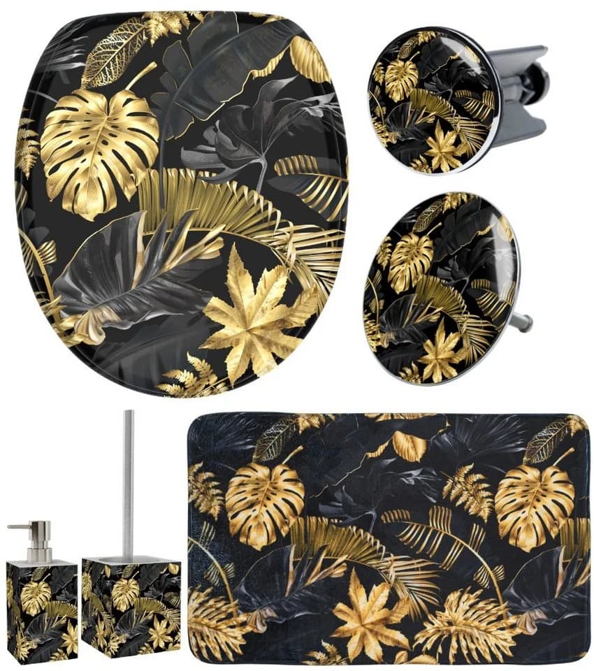 Sanilo Badaccessoire-Set 6-teilig Golden Leaves mit Absenkautomatik - Bild 2