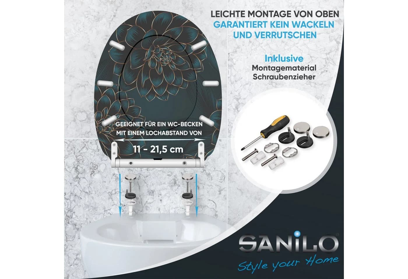 Sanilo WC-Sitz mit Absenkautomatik - Robustes Holz - Bunt Bedruckt - Bild 5
