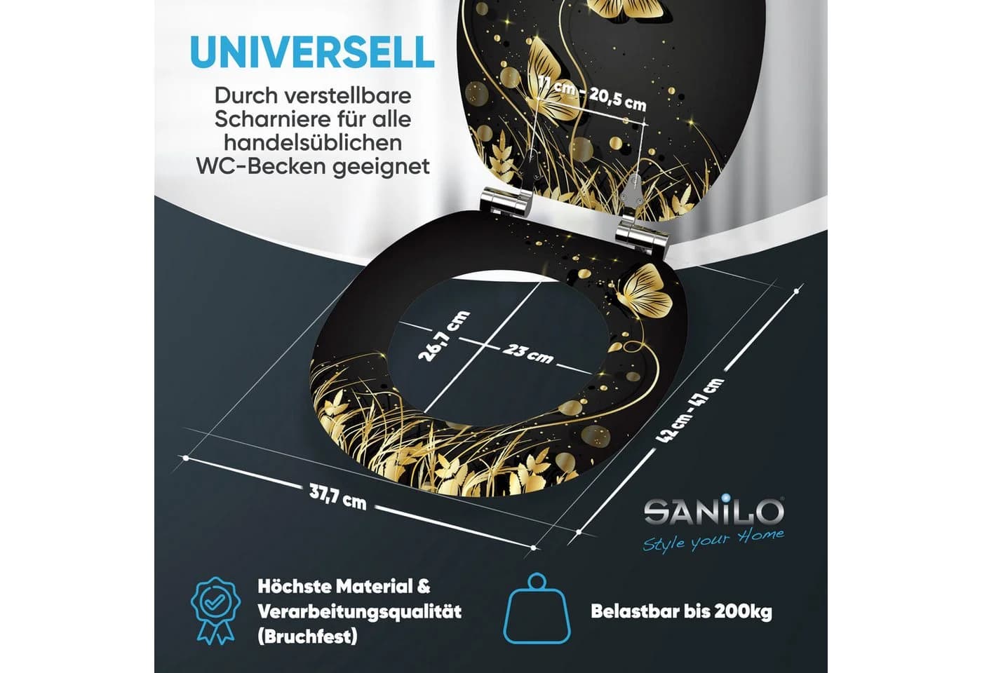 Sanilo WC-Sitz Silhouette Schwarz mit Absenkautomatik - Bild 4