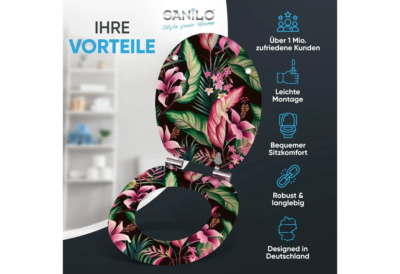 Sanilo WC-Sitz Bali Rosa mit Absenkautomatik