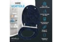 Sanilo WC-Sitz Marmor Darkblue mit Absenkautomatik & Quick Release Bild 1