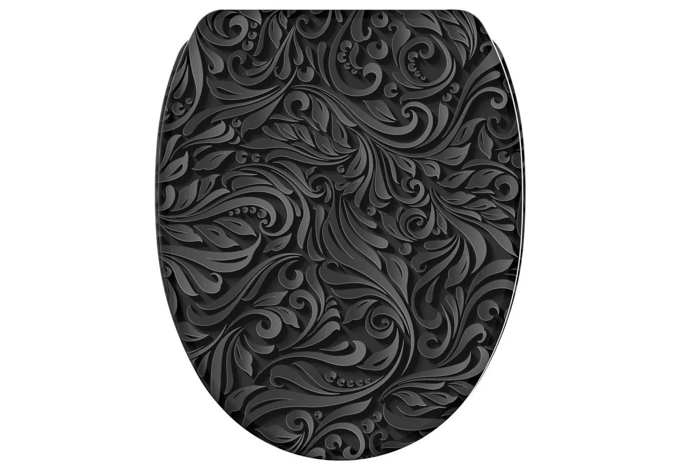 Sanilo WC-Sitz Floral Schwarz mit Absenkautomatik - Bild 2