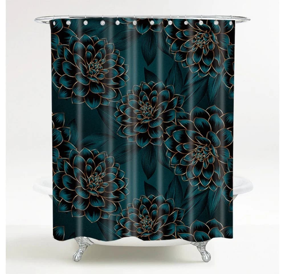 Sanilo Duschvorhang Dahlien 180 x 200 cm wasserdicht Anti-Schimmel