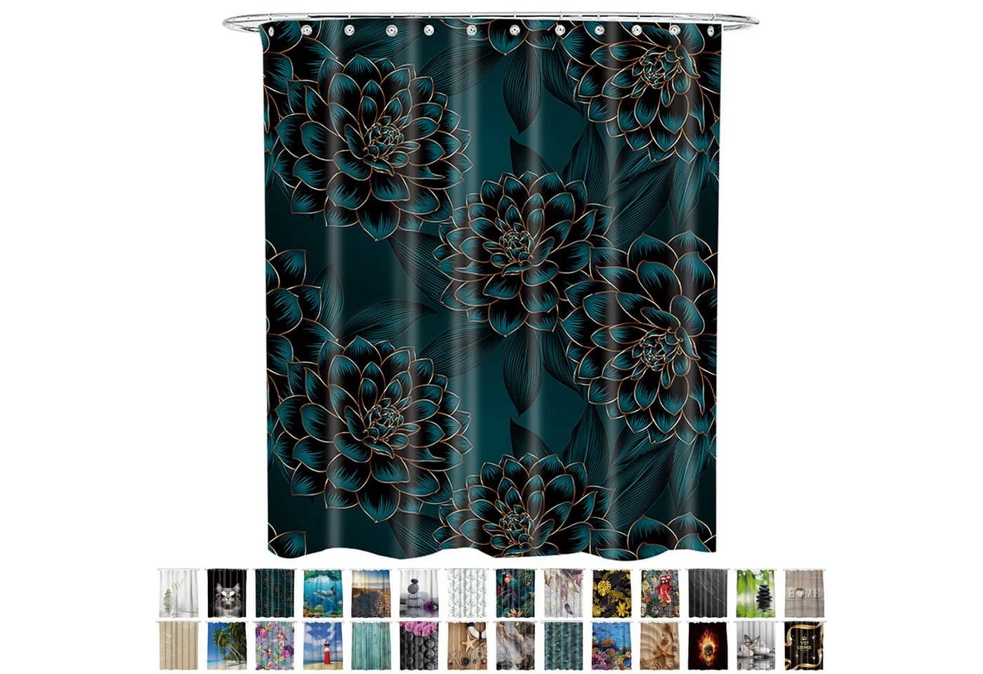 Sanilo Duschvorhang Dahlien 180 x 200 cm wasserdicht Anti-Schimmel - Bild 2