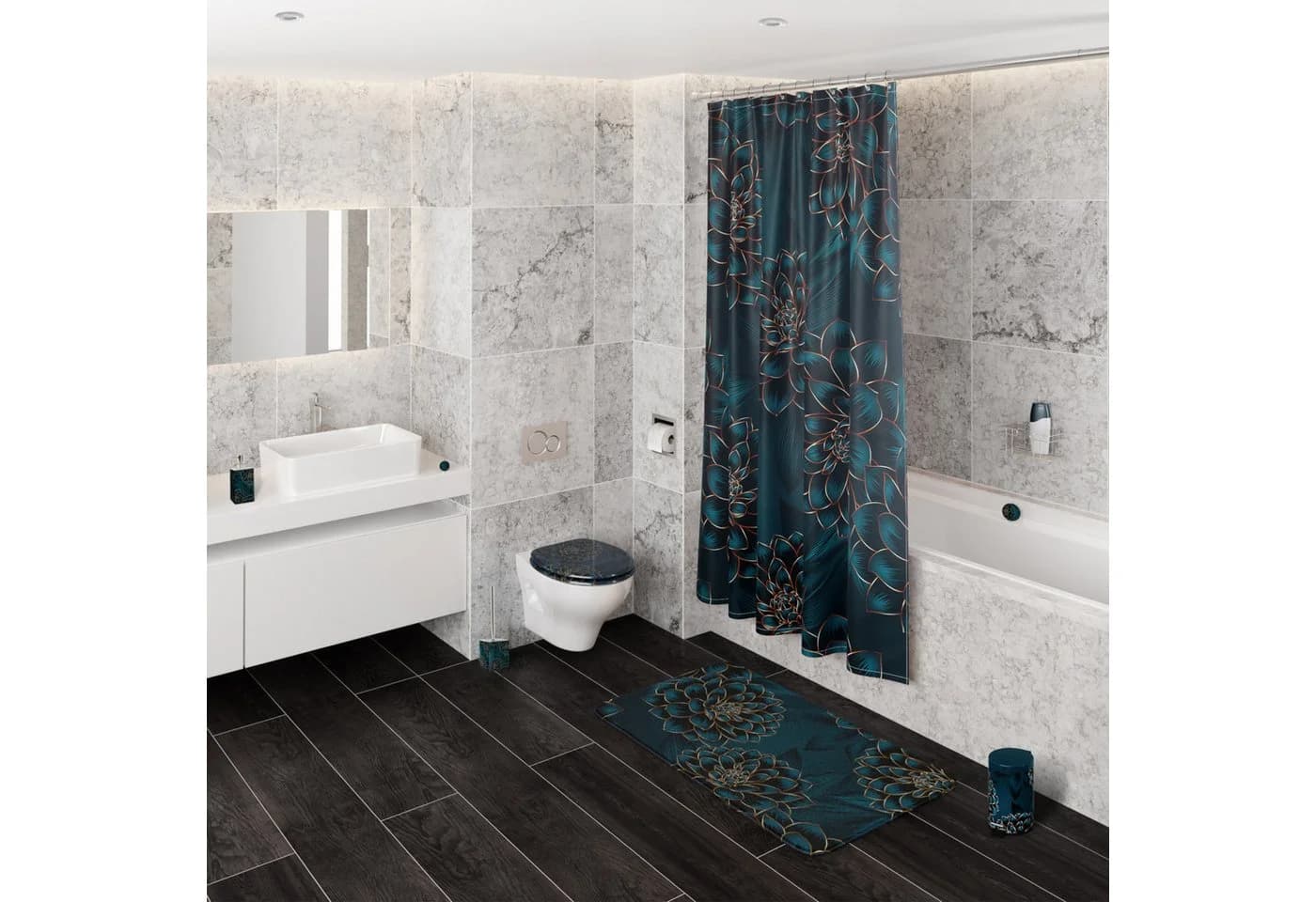 Sanilo Duschvorhang Dahlien 180 x 200 cm wasserdicht Anti-Schimmel - Bild 3