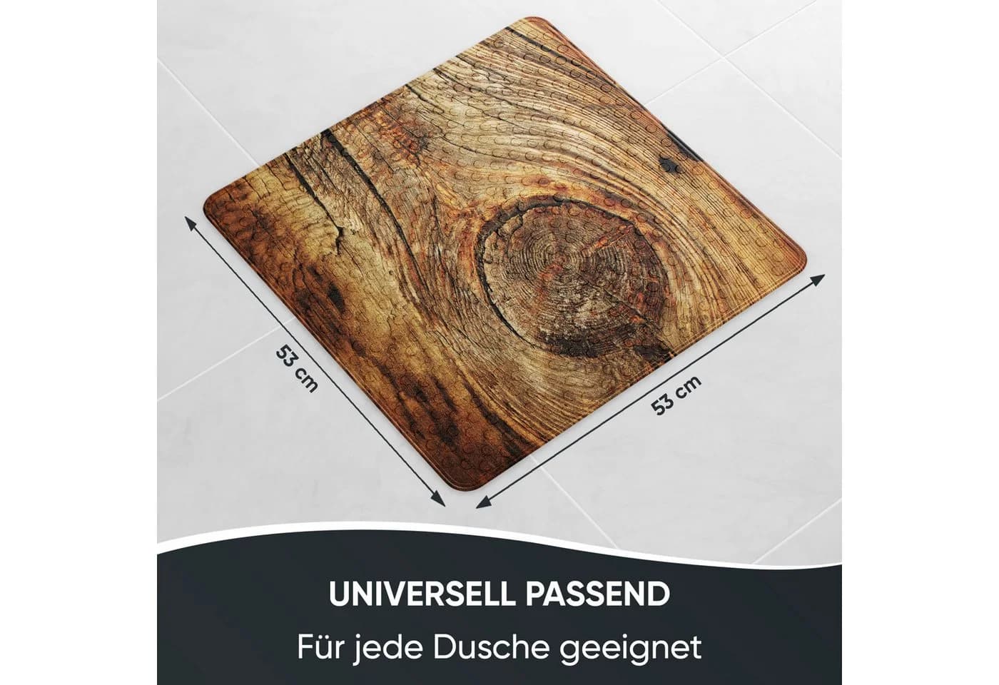 Sanilo Duschmatte Rustikal Rutschfest PVC 53x53 cm - Bild 3