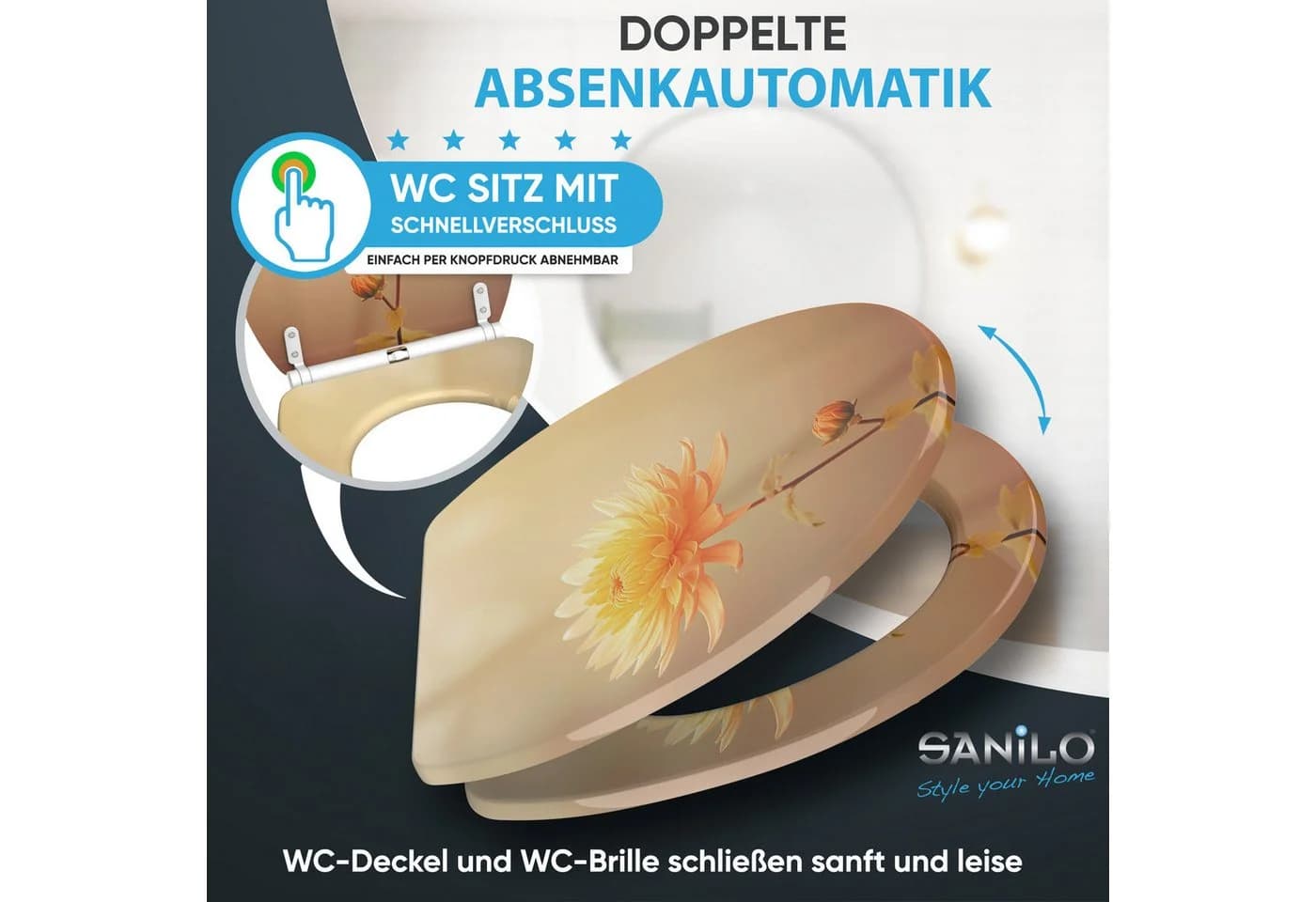 Sanilo WC-Sitz mit Absenkautomatik & Top Fix - Bunt - Bild 3