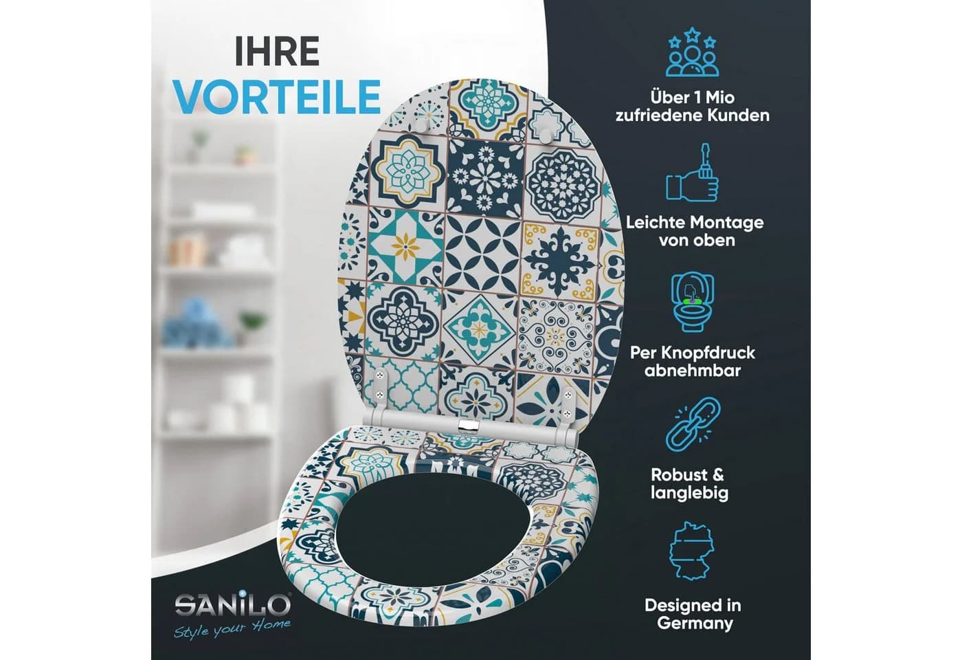 Sanilo WC-Sitz Palazzo mit Absenkautomatik & Quick Release