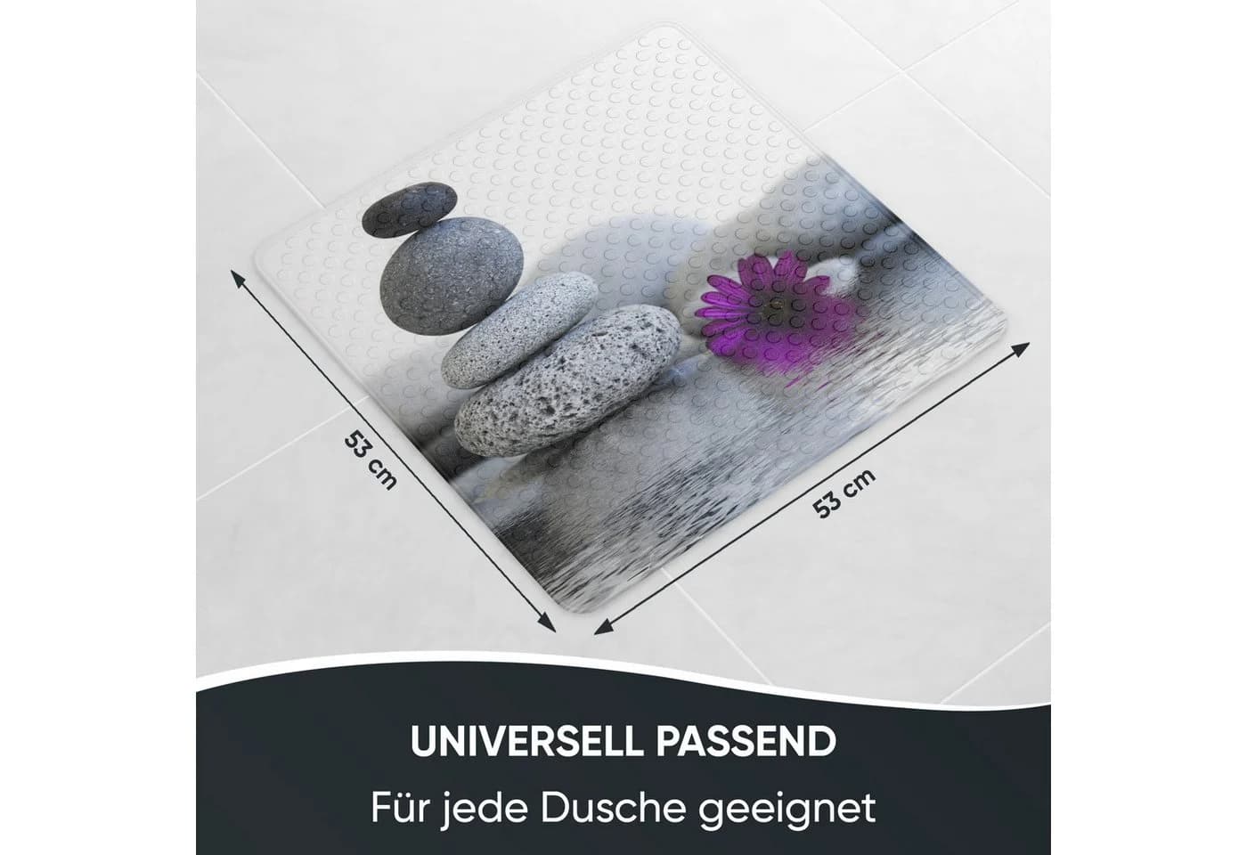 Sanilo Duschmatte mit Motiv, rutschfest, Kunststoff PVC, quadratisch, 53 x 53 cm - Bild 3