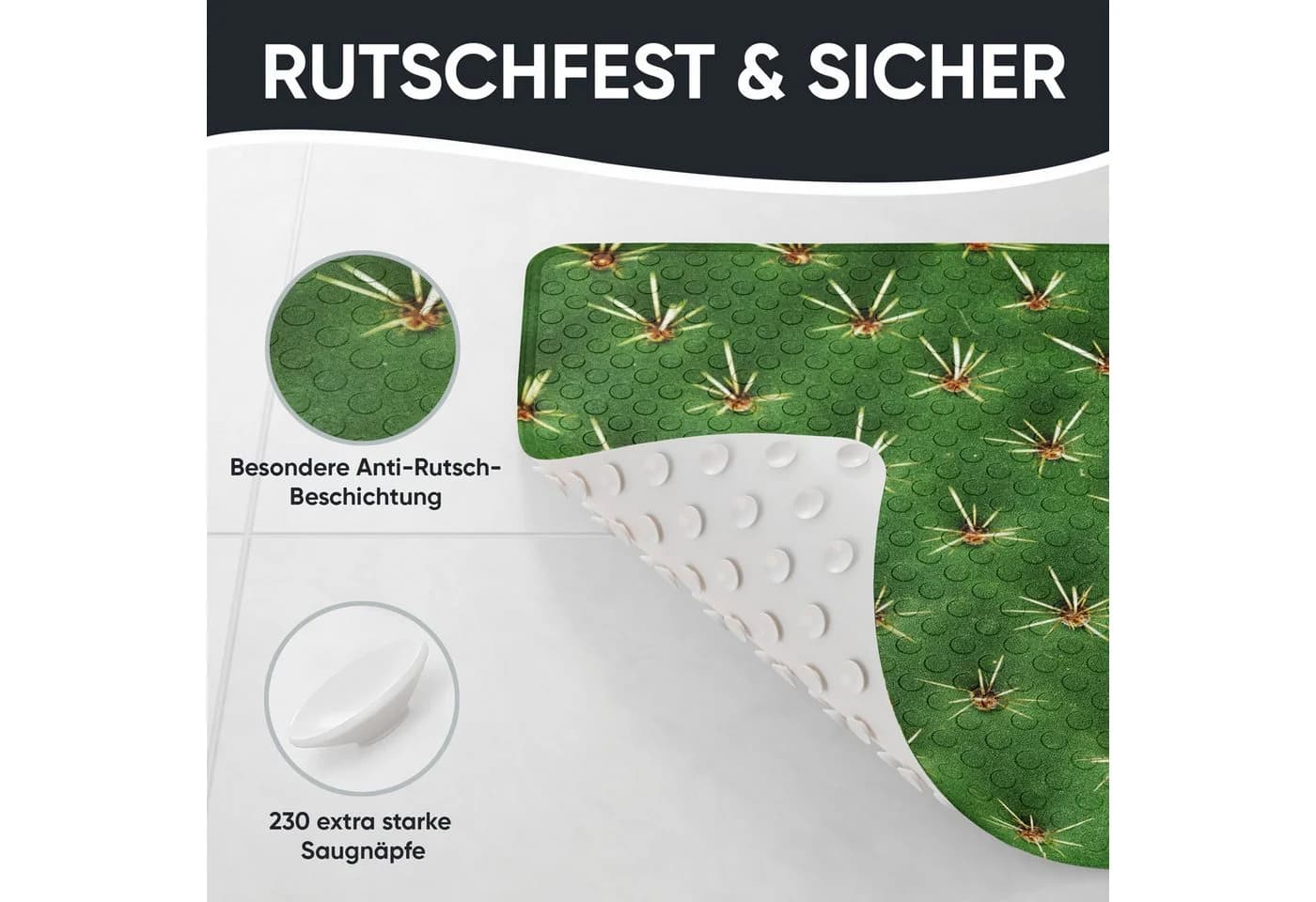 Sanilo Duschmatte Kaktus Rutschfest Kunststoff PVC - Bild 4