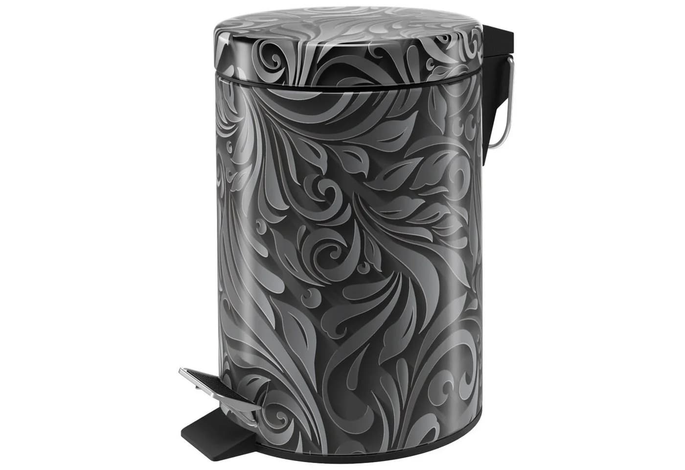 SANILO Kosmetikeimer Floral Schwarz 3L mit Absenkautomatik - Bild 2