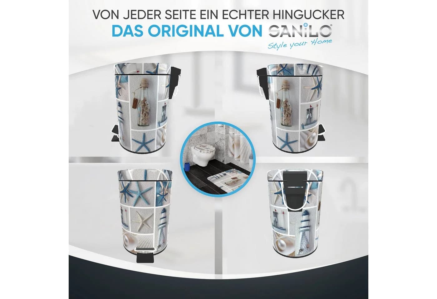 Sanilo Kosmetikeimer Meeresbrise 3L mit Absenkautomatik & Fußpedal - Bild 4