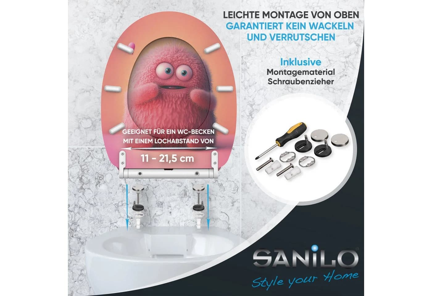 Sanilo WC-Sitz Coco mit Absenkautomatik Rosa - Bild 5