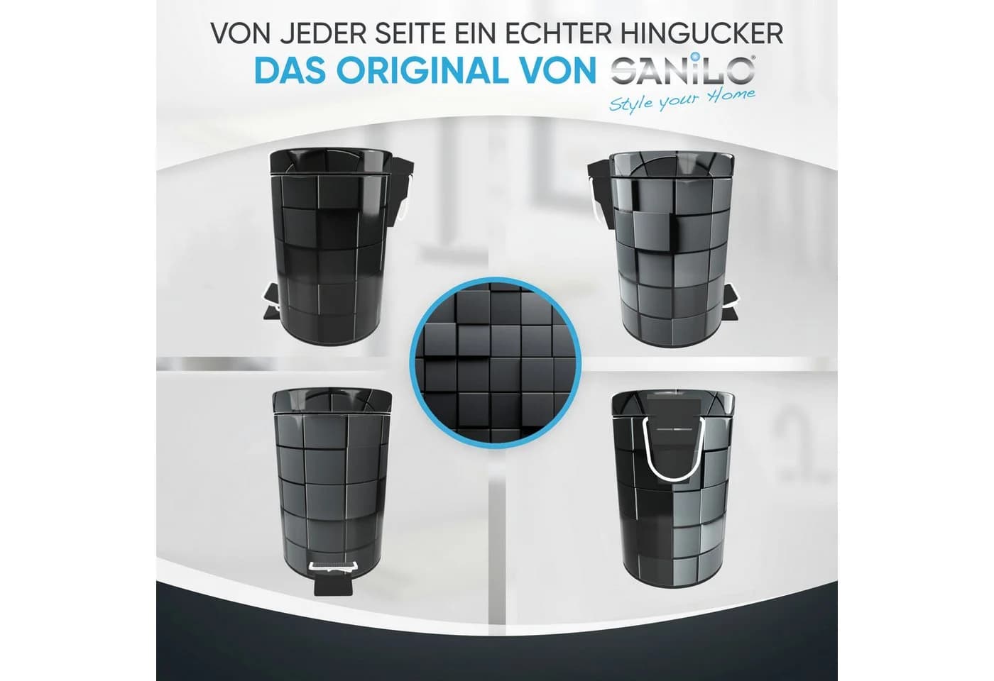 Sanilo Kosmetikeimer 3L mit Absenkautomatik & Fußpedal Schwarz - Bild 4