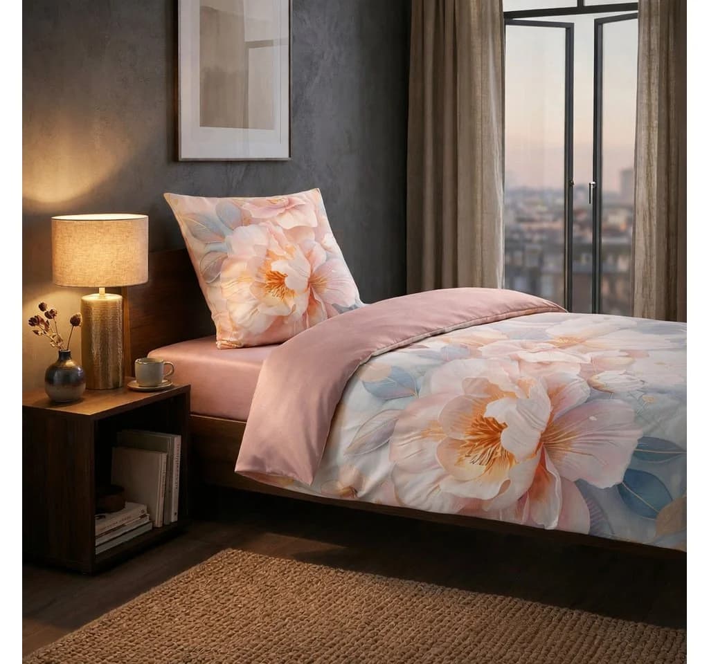 Sanilo Bettwäsche Florentia Rosa 135x200 cm mit Reißverschluss
