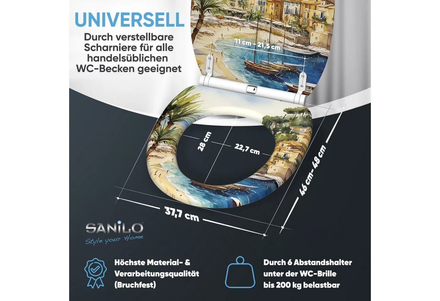 Sanilo WC-Sitz Riviera mit Absenkautomatik & Quick Release - Bild 4