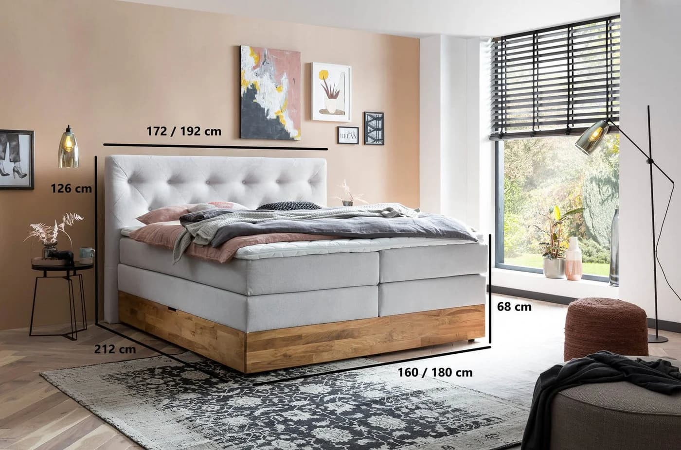 Belanoti Boxspringbett Marbo 180x200 mit Bettkasten und Visco-Topper - Bild 5