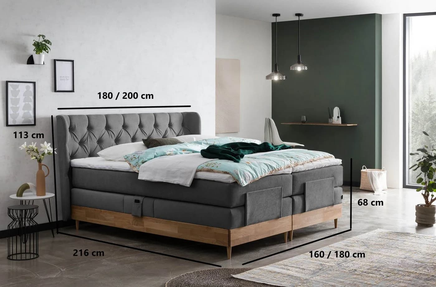 Belanoti Boxspringbett EON Elektrisch Verstellbar Anthrazit - Bild 5