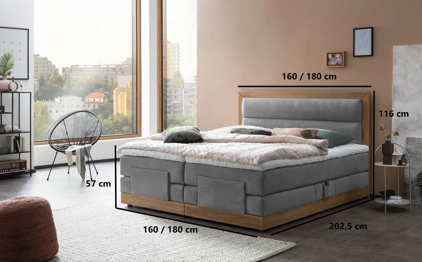 Belanoti MODELA Boxspringbett Elektrisch Verstellbar Hellgrau - Bild 5