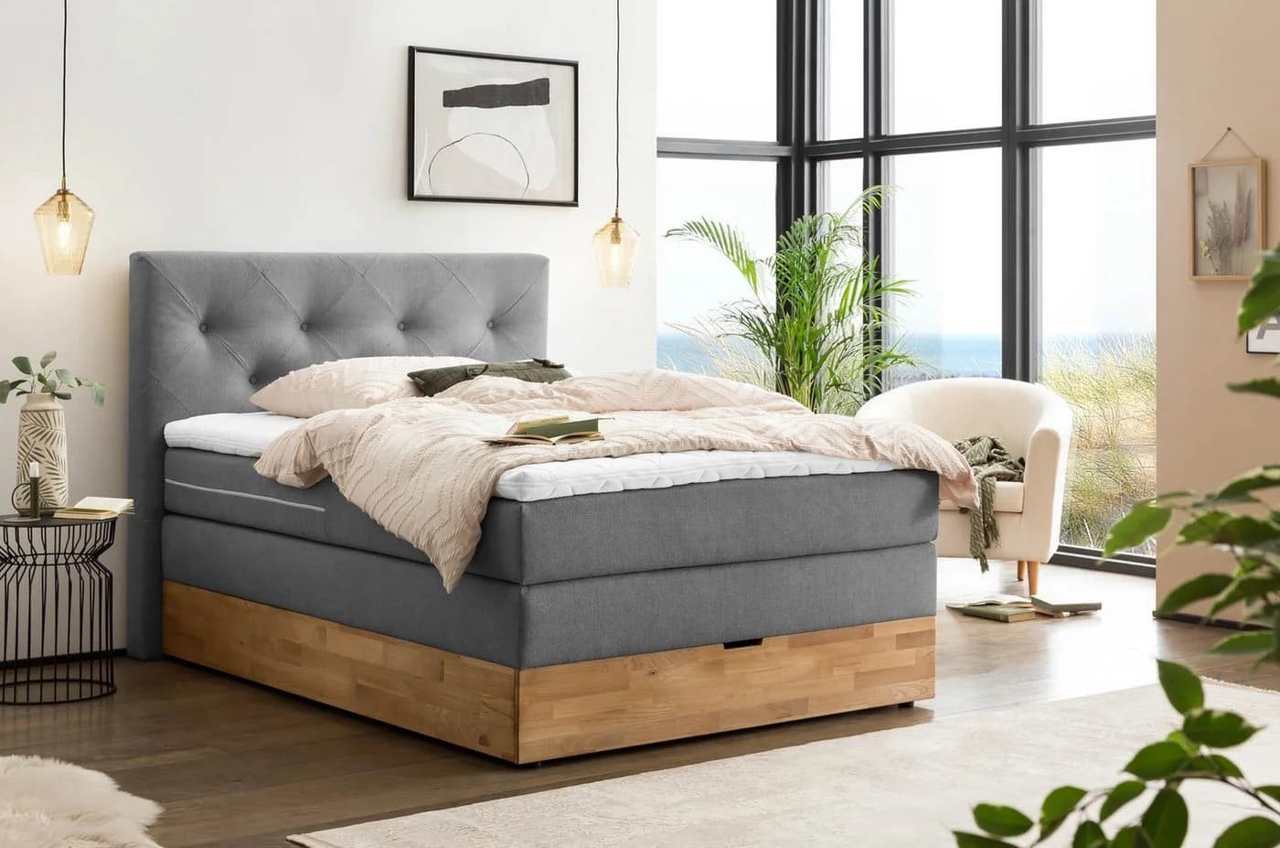 Belanoti Boxspringbett Marbo mit Bettkasten und Visco-Topper - Bild 2